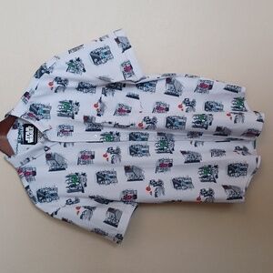 RSVLTS Star Wars Stay Off Target Button Down Shirt Kunuflex Sz L White